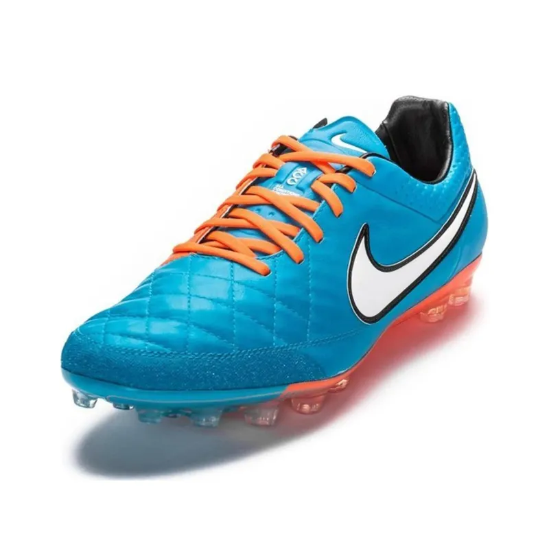 Nike Tiempo Legend 5 AG Artificial Ground Breathable Quick Dry Soccer Shoes Men's Blue Orange-2