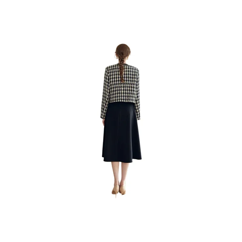 ROEYSHOUSE Jackets & Coats Women's Black White Plaid-1