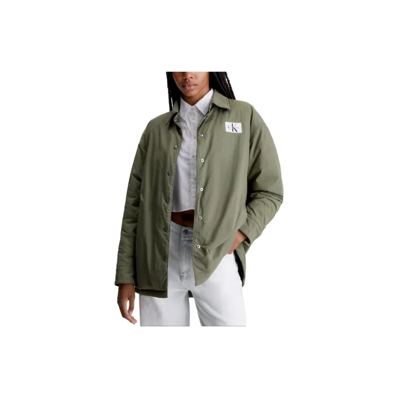 CALVIN KLEIN Jackets Coats Europe Version Women's Dark Olive-2