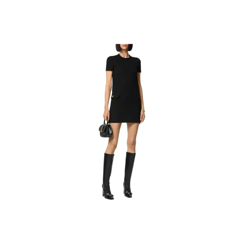 VERSACE Tweed Shift Mini Dress-1