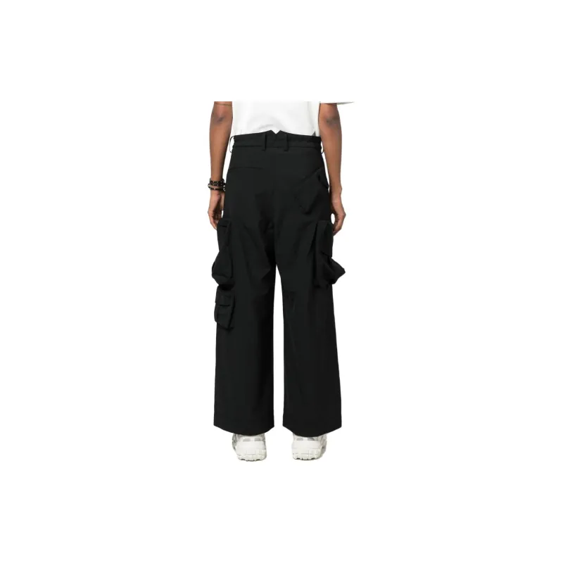 Y-3 Wide-leg Cotton Cargo Trousers-2