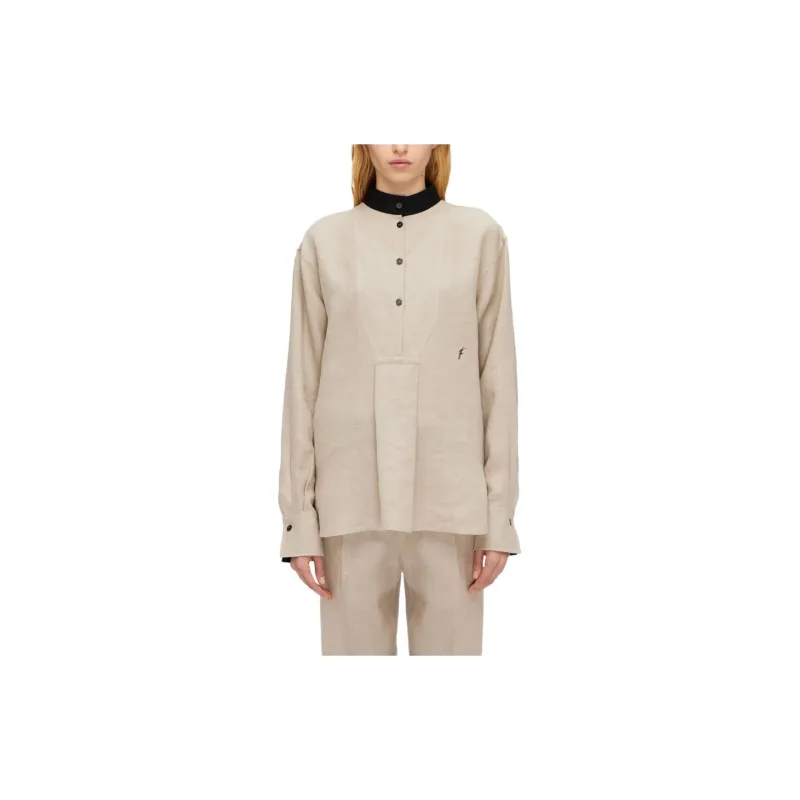 Ferragamo Logo embroidered Linen Shirt-2