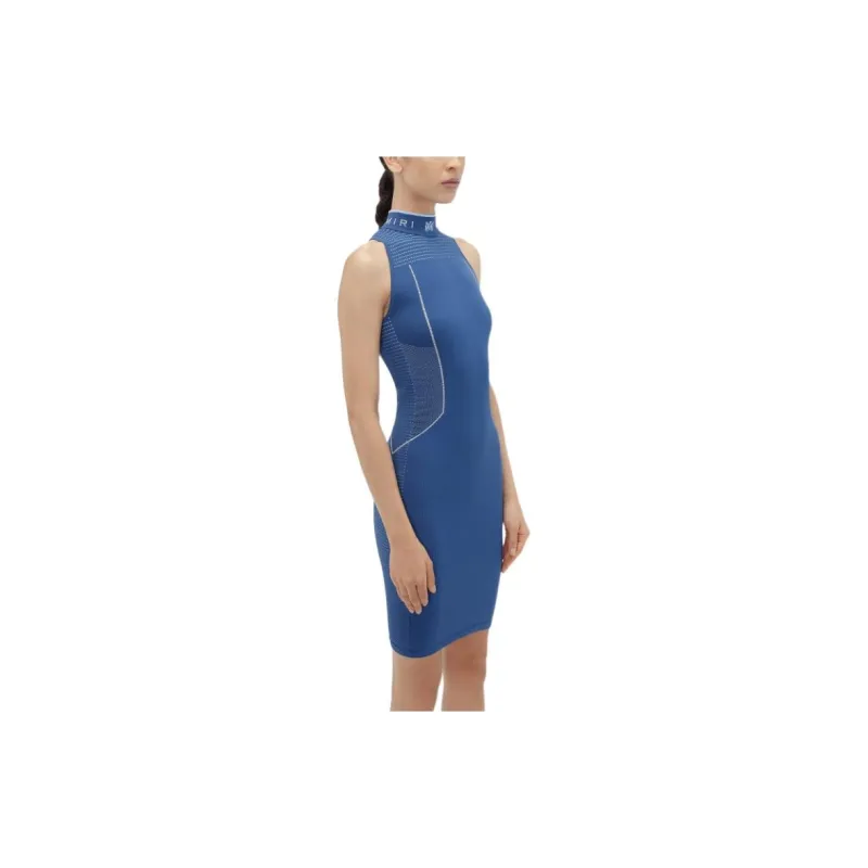 AMIRI SS24 Ma Seamless Mini Dress Sleeveless Dress Women's Dark Blue-1