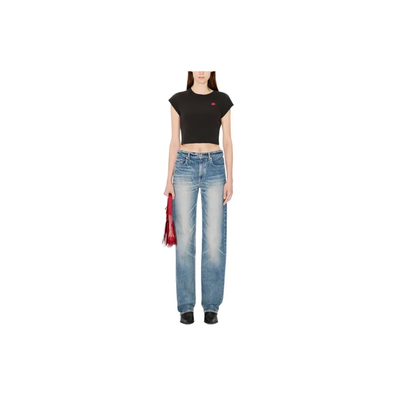 KENZO Boke Flower Embroidered Cropped T Shirt-2