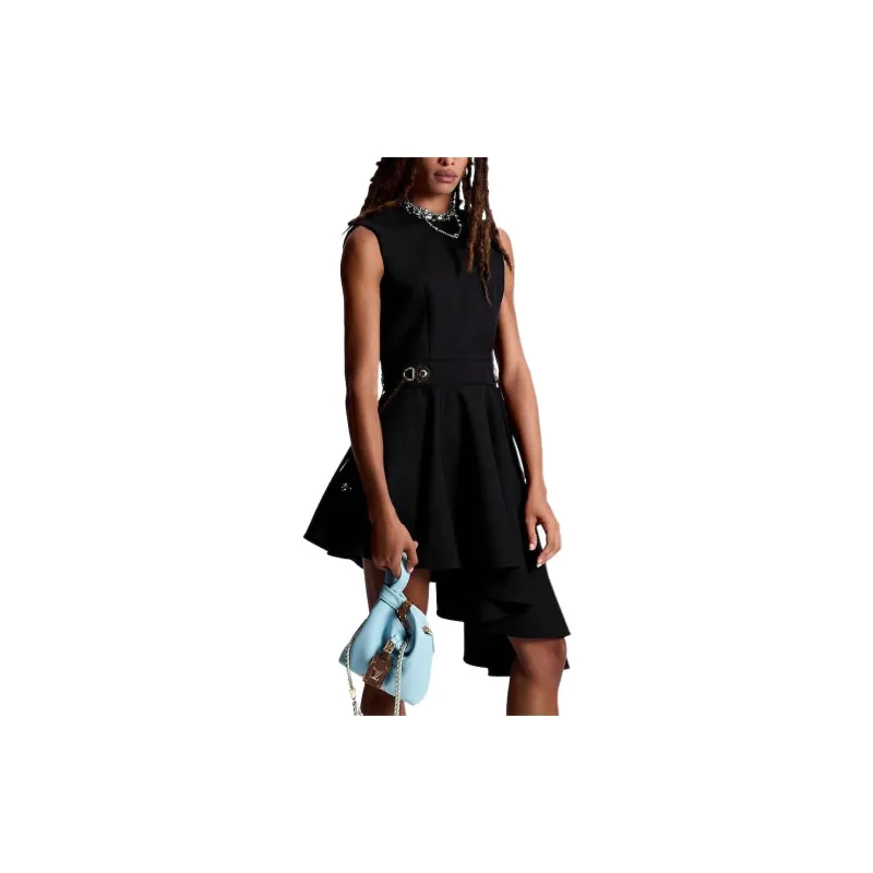 LOUIS VUITTON Monogram Pull Asymmetrical Dress-2