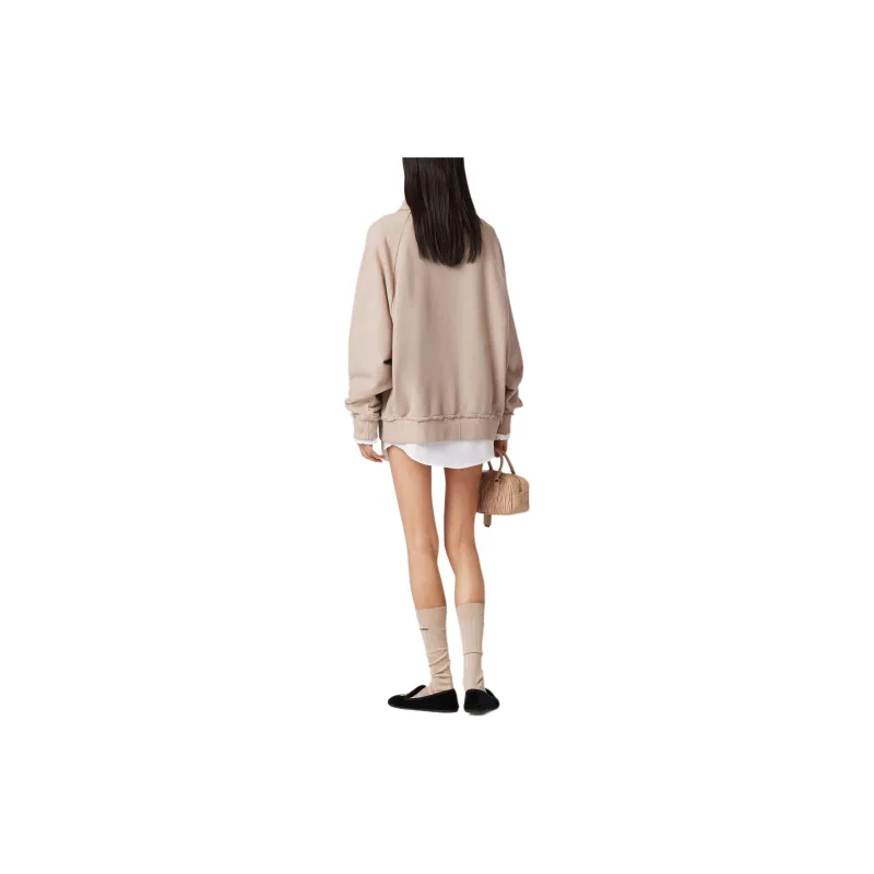 MIU MIU Logo Detailed Polo Sweatshirt-4