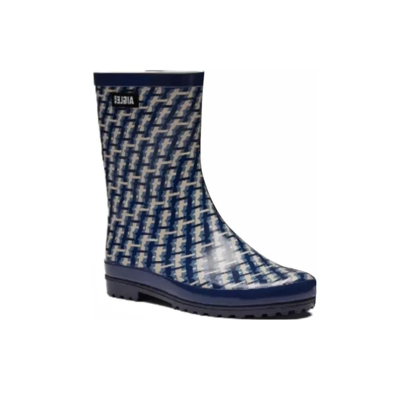 AIGLE Eliosa Waterproof, Abrasion Resistant, Slip Resistant Rain Boots Women's White Blue-1