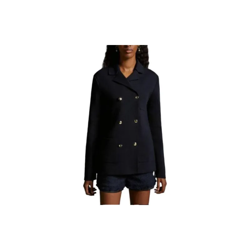 Moncler Jackets Coats Women's Marine Blue-1