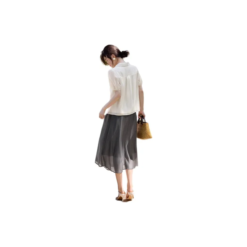 XWI Skirt Set Women's Ecru With Gray-3