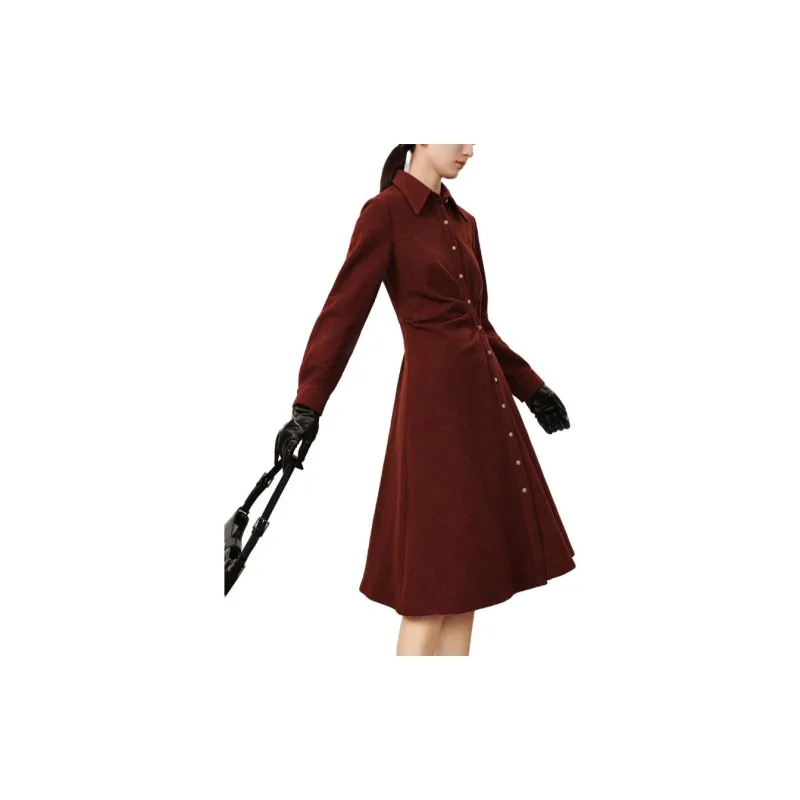 JZ. ANNAKRO Long Sleeved Dresses Women's Iron Red-1