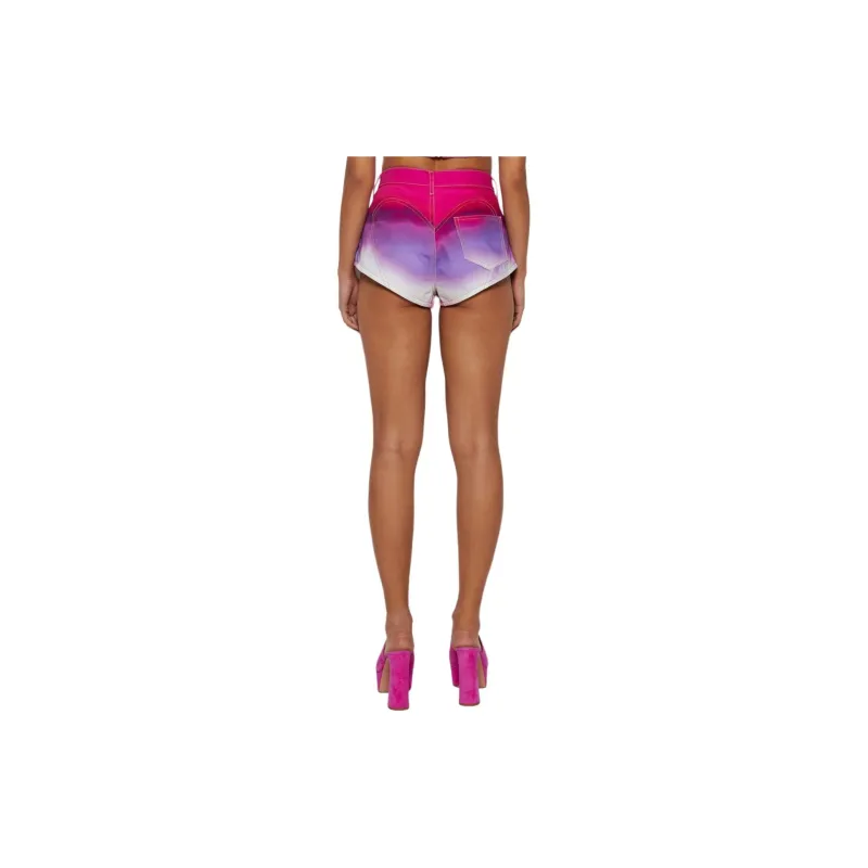 AREA High-waisted Gradient-effect Shorts-2