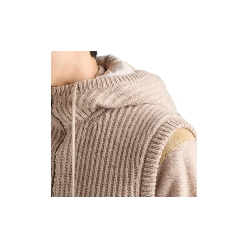 PRADA Cashmere Hoodie Vest-4