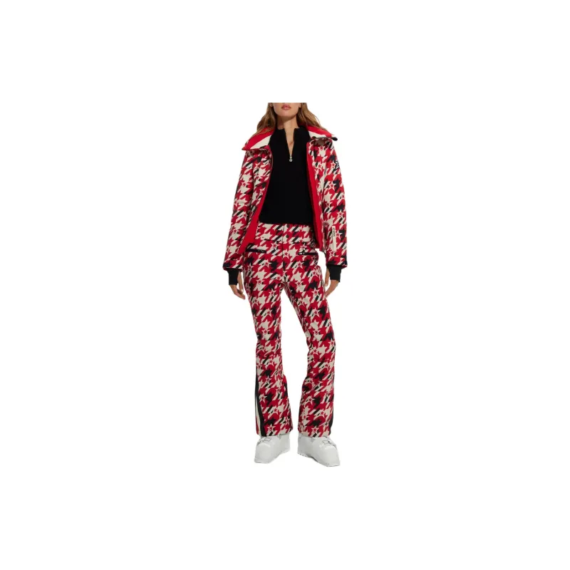 HUGO BOSS x PERFECT MOMENT Collaboration Ski Jacket With Houndstooth Motif Jackets Coats Women's Red-1