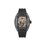 Black Case Rose Dial Black Rubber Strap