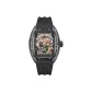 Black Case Rose Dial Black Rubber Strap