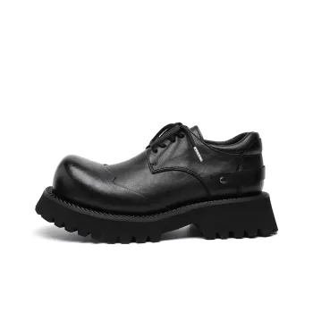 Chi Wolf Derby Shoes Commute Hidden Wedge Small Leather Shoes