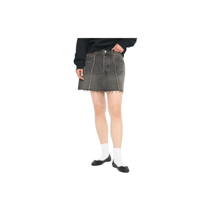 Levi's Denim Short Skirts Women's Black-5