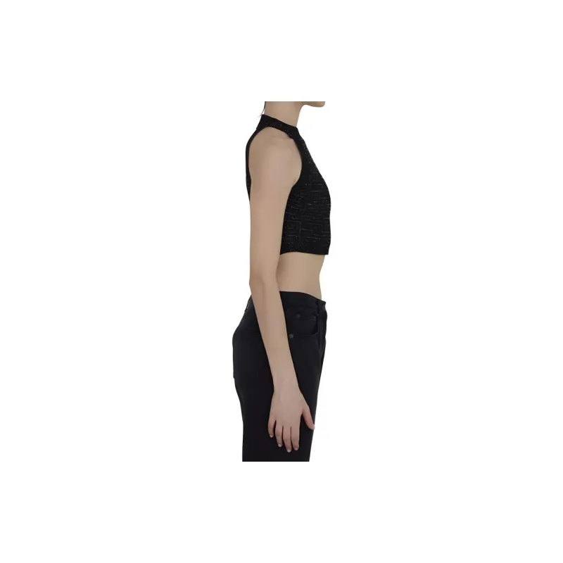 BALMAIN Halter Neck Cropped Top-4