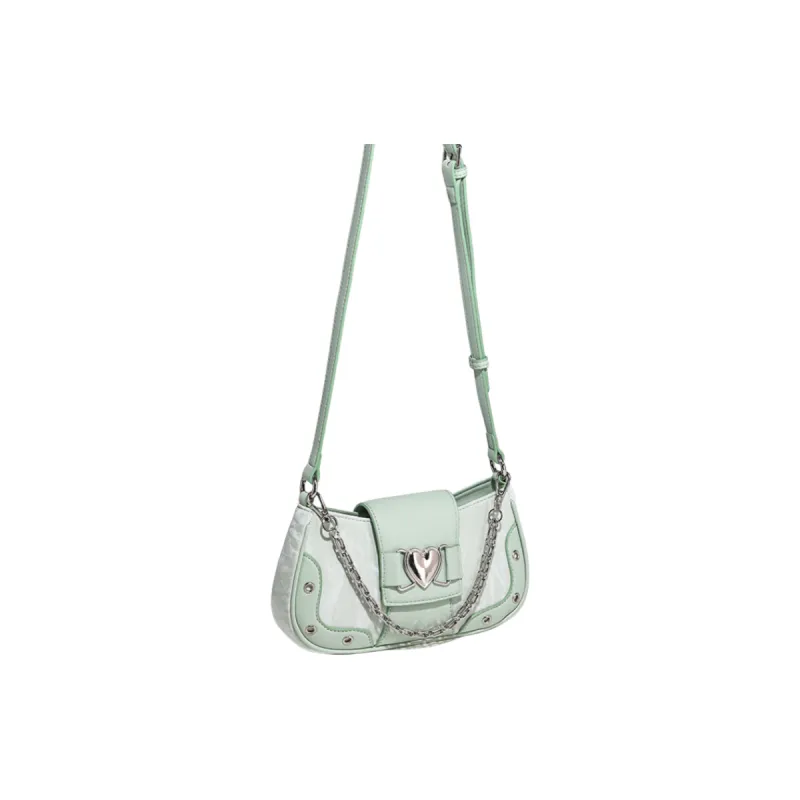 NOMK PU Shoulder Bag Crossbody Bag Women's White/Black/Blue/Silver-17