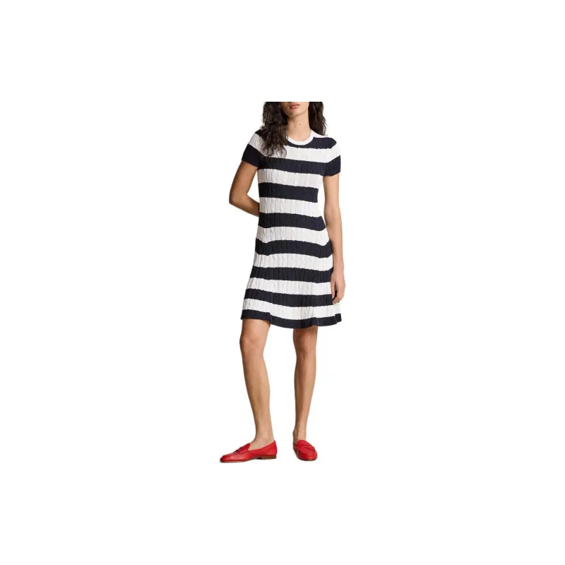 Polo Ralph Lauren Cable knit Striped Midi Dress-1