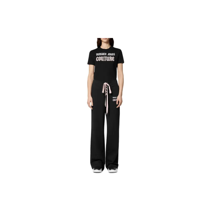 VERSACE JEANS COUTURE Bead embellished Cotton T shirt-1
