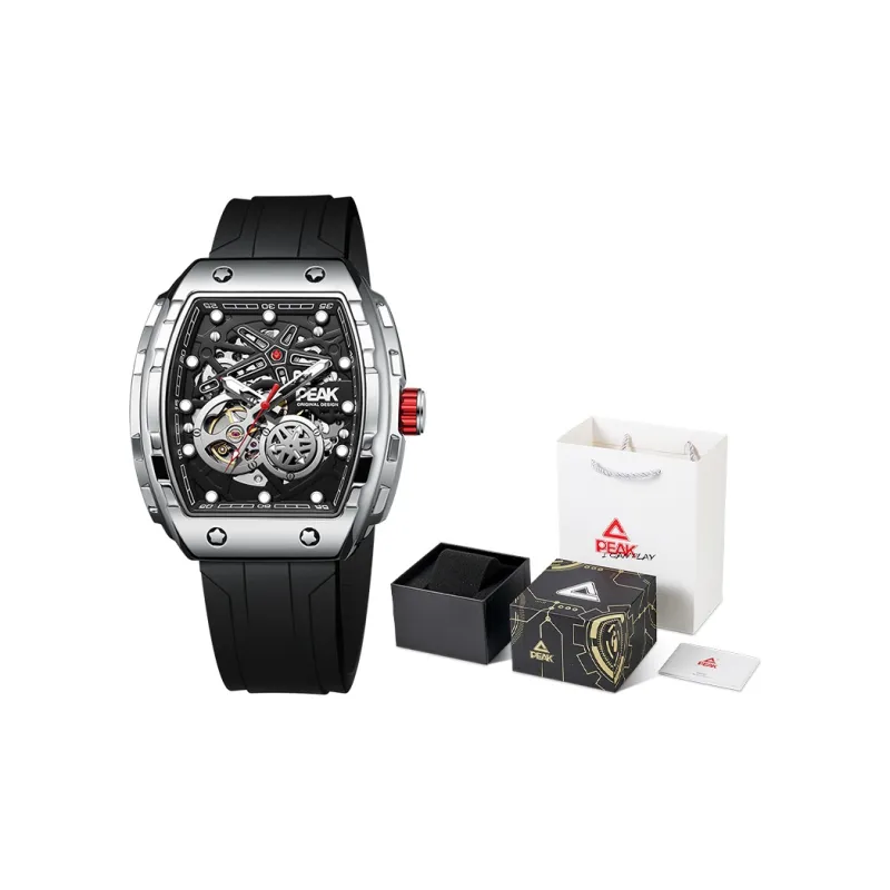 PEAK Race Collection Wrist Watch Mechanical Movement Silicone Strap Watch Men's Watches Cut Out Dial-1