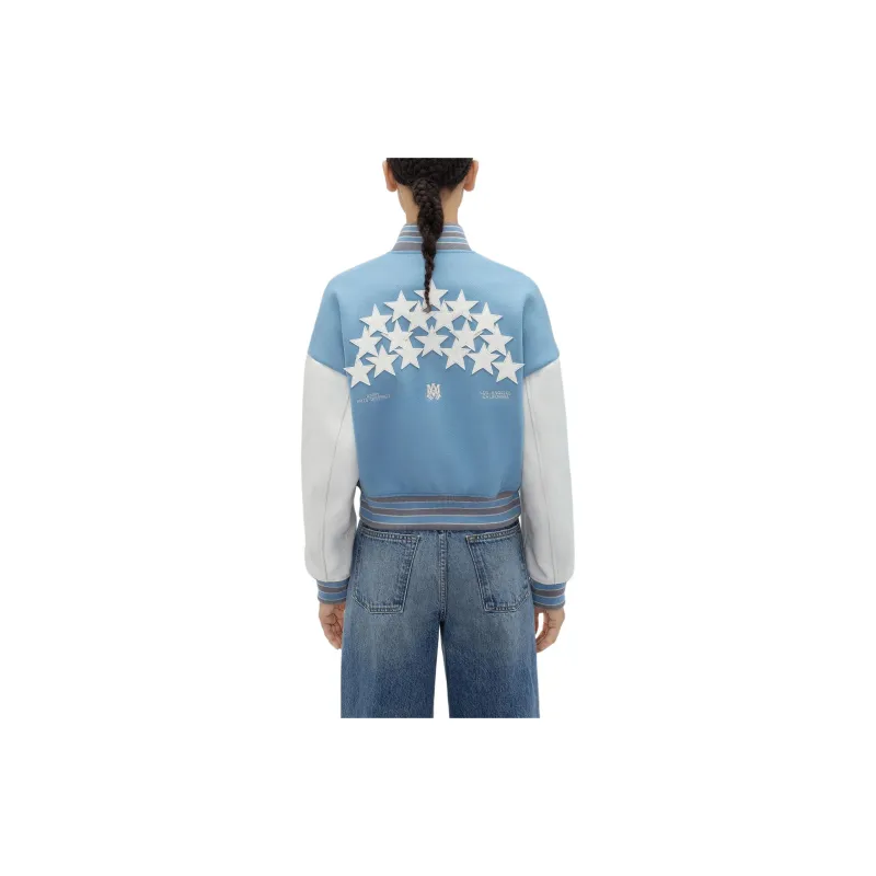 AMIRI Stars Varsity Jacket 'Air Blue'-2