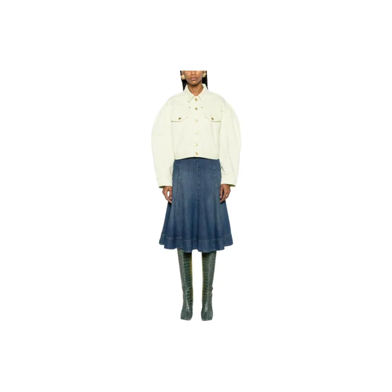 Ulla Johnson Cosette Cropped Denim Jacket-1