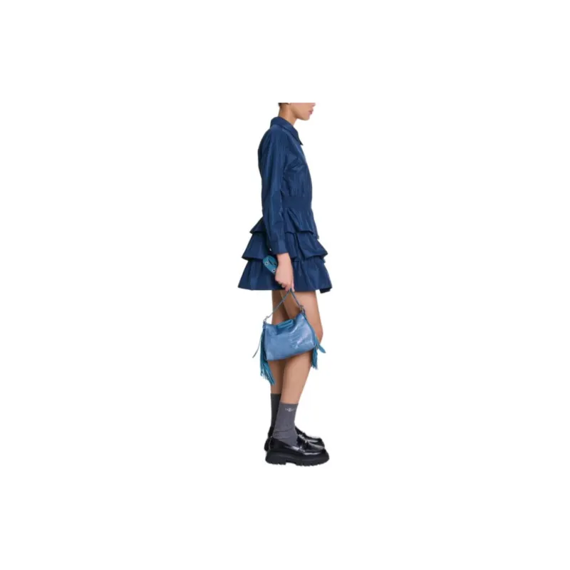 Maje Long Sleeved Dress Women's Dark Blue-3