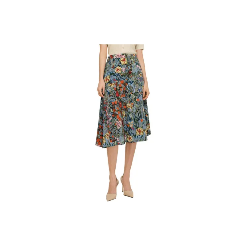 JZ. ANNAKRO Casual Long Skirt Women's Flower Lake Blue-1