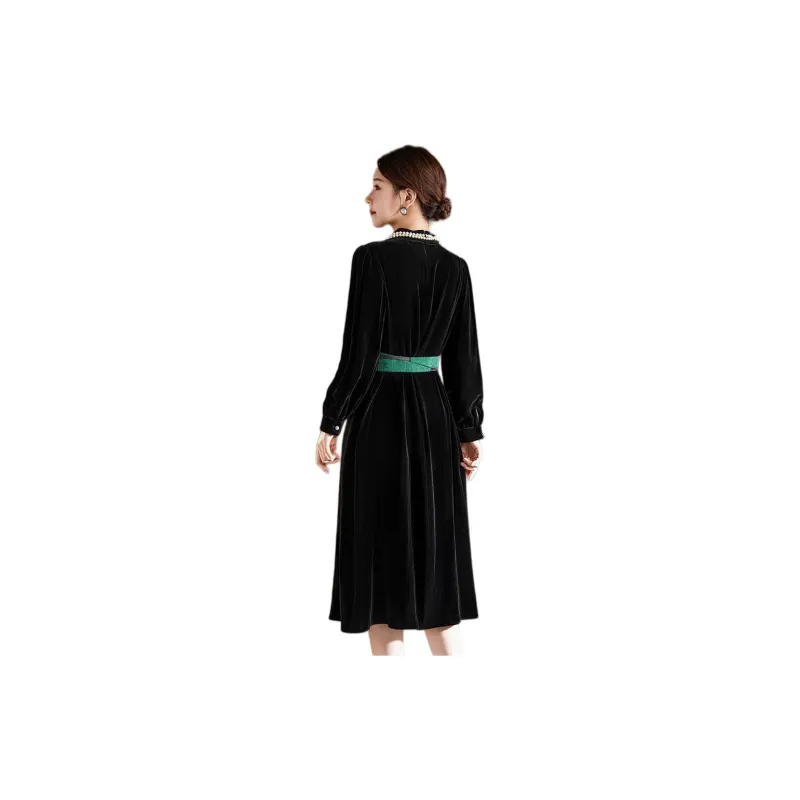 Ink Beauty Long Sleeved Dresses Women's Black-1