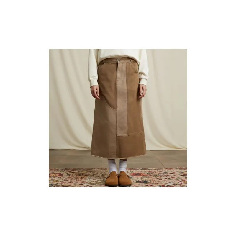 JOYRICH Twill Panel A-Line Denim Long Skirt Summer Skirt Women's-3