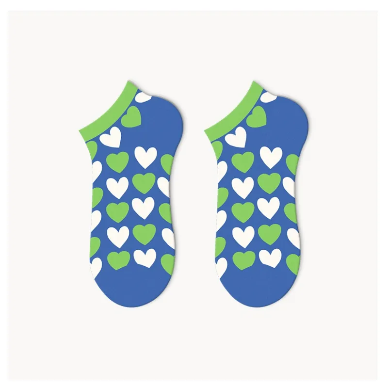 RUMEE FOR Ankle Socks Short Letter Minimalist Style No-Show Socks Unisex 5 Pack-11