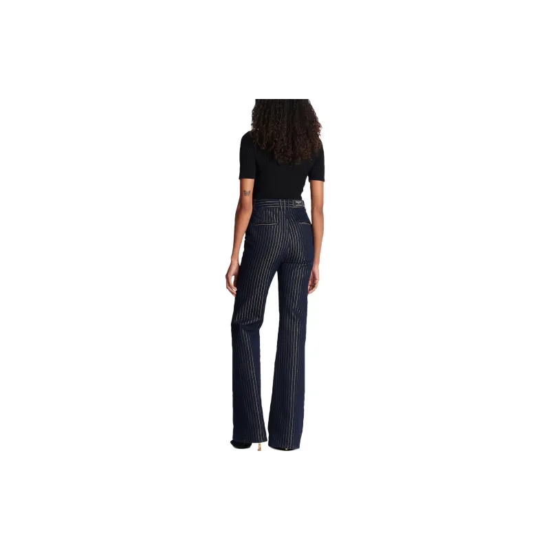 BALMAIN Lurex Striped Flared Jeans-3