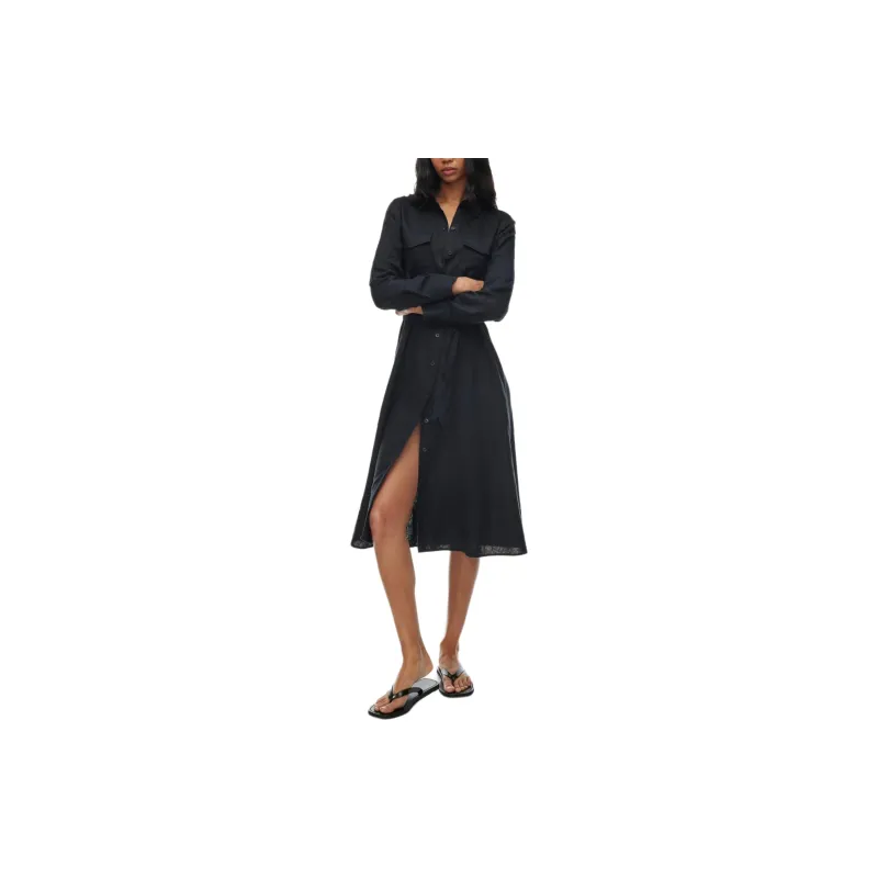 ARITZIA Wilfred Finlay Linen Dress Long-Sleeved Dresses Women's Dark Night Navy/Blackout Navy-2