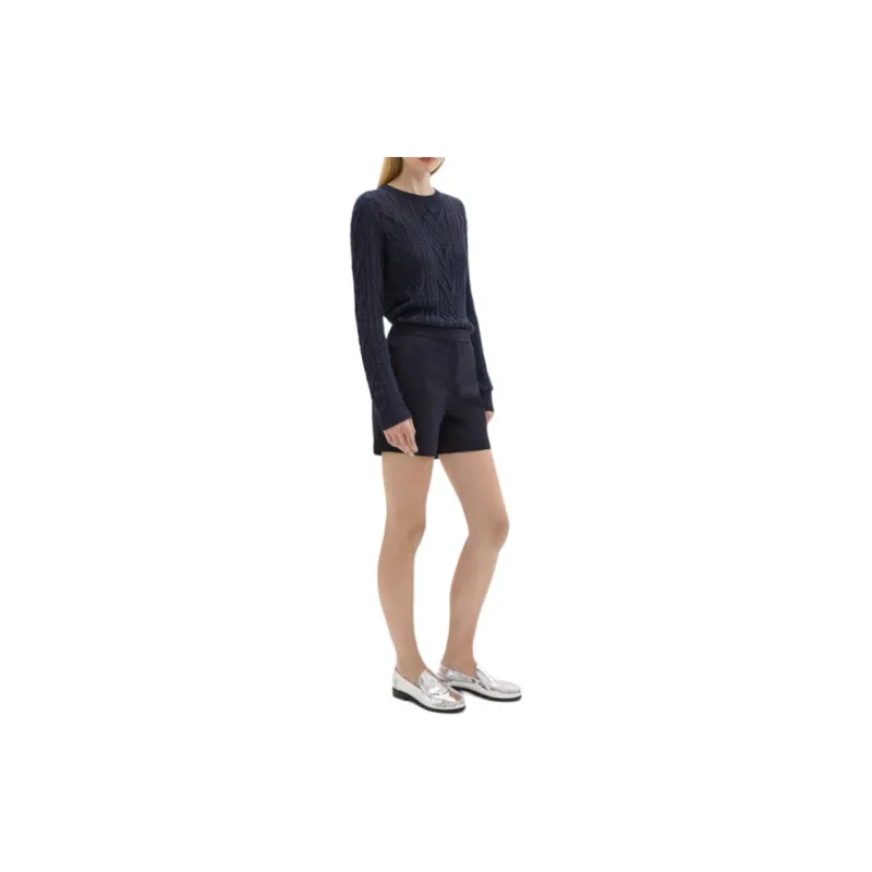THEORY Casual Shorts Women's Deep Navy Blue-3