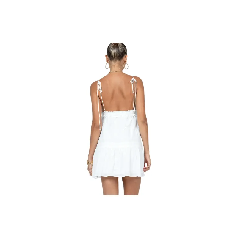 PRINCESS POLLY DIONNE MINI DRESS Slip Dresses Women's White/White-2