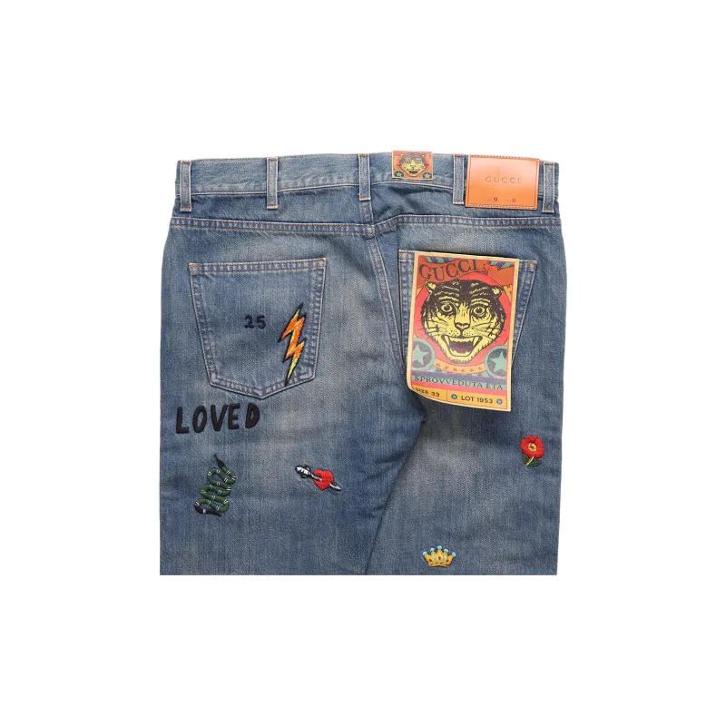 GUCCI Jeans Men Blue-5