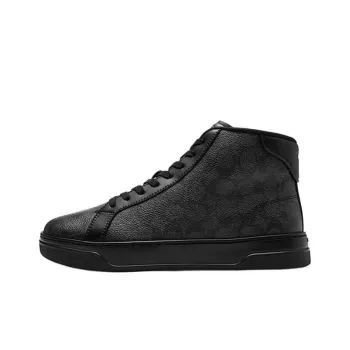 COACH Signature High Top Skateboard Shoes Men's Black
