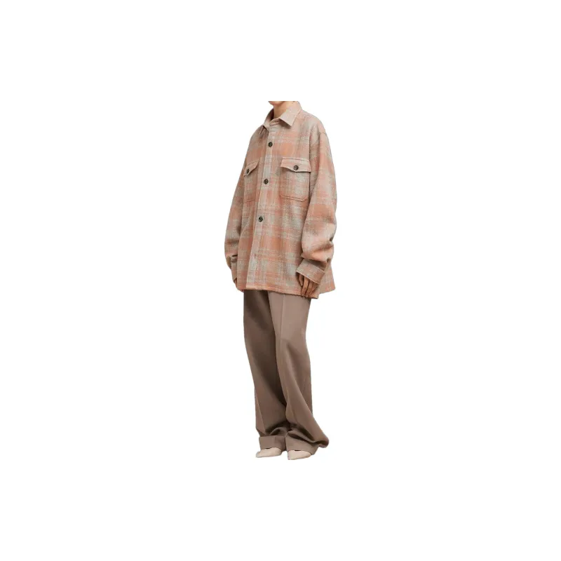 AMIPARIS Plaid Wool Shirt Jacket-2