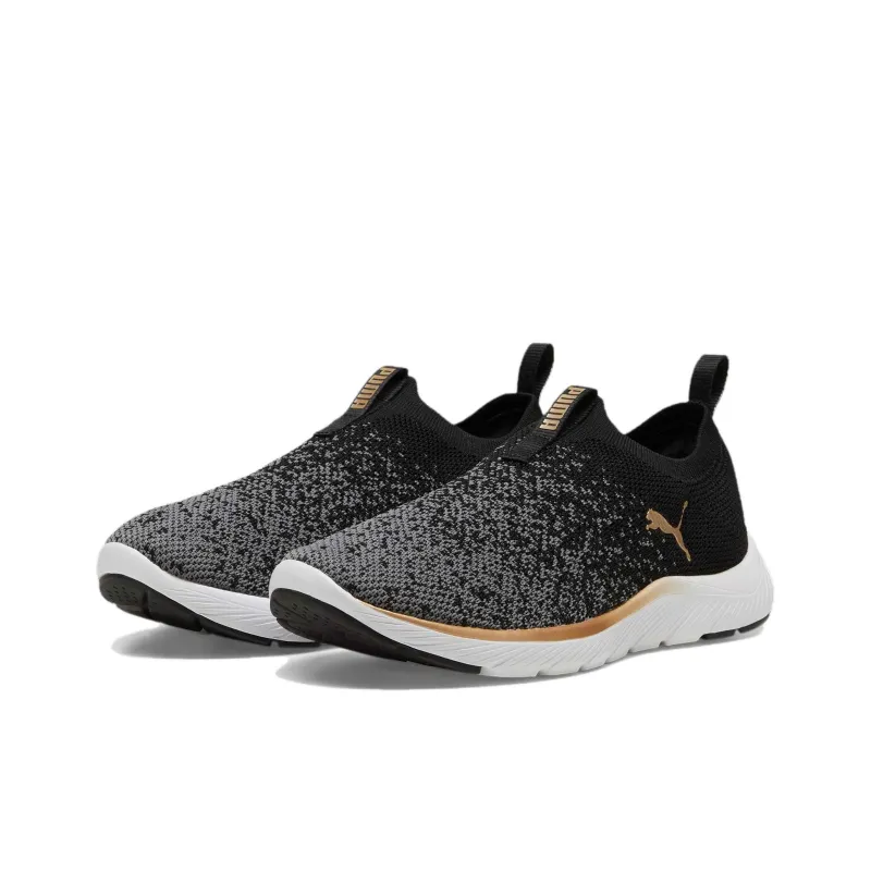 PUMA Cushioning And Breathable Low Top Running Shoes Women's Black Gray-2