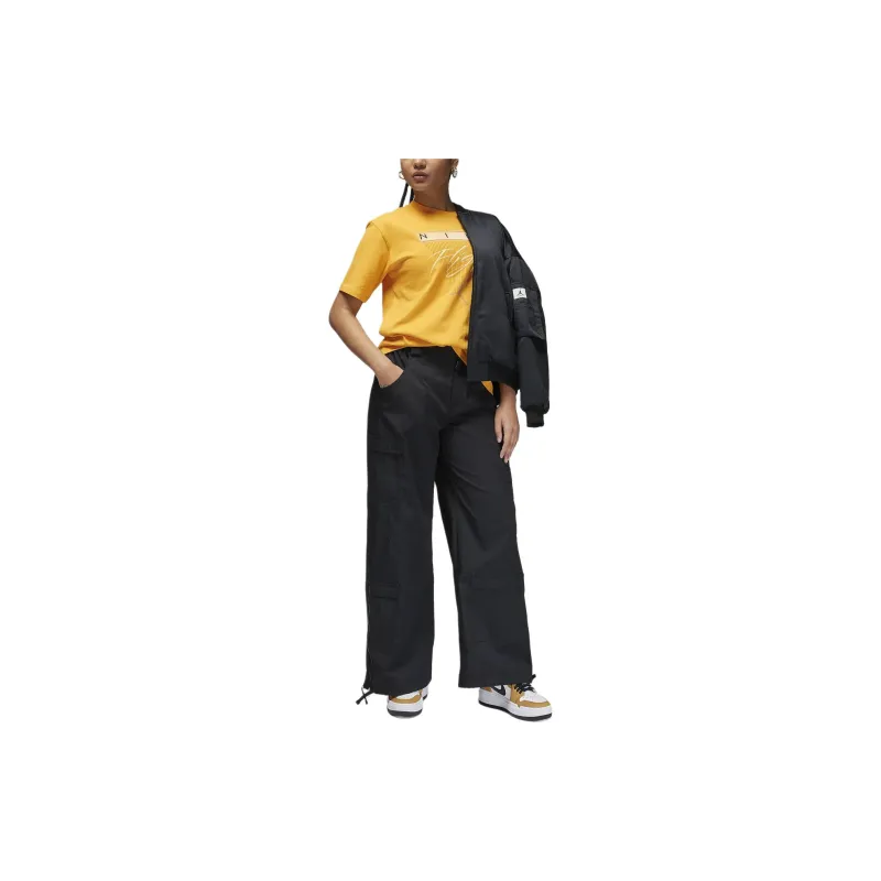 Jordan Drop Shoulder Sleeve T-Shirt Women's Yellow-2