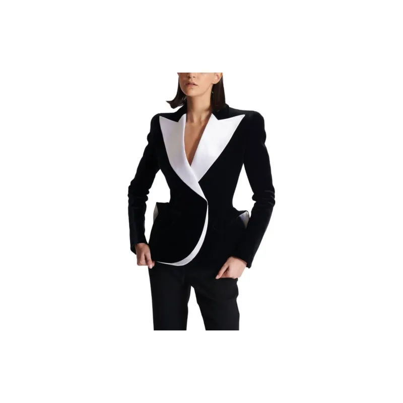BALMAIN Two tone Velvet Blazer-3