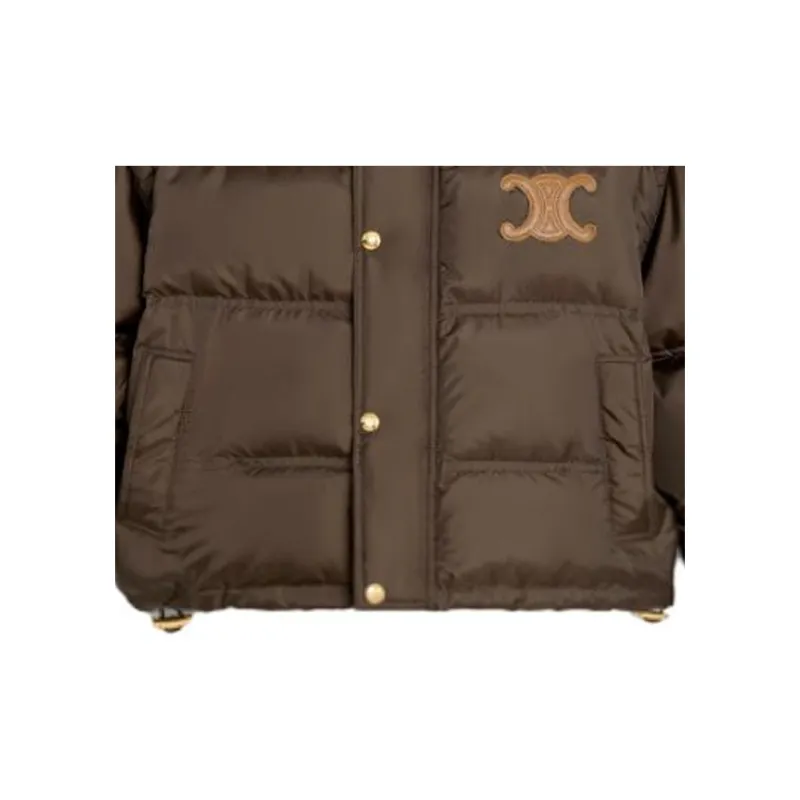 CELINE Triomphe Cropped Down Jacket In Lightweight Nylon-9