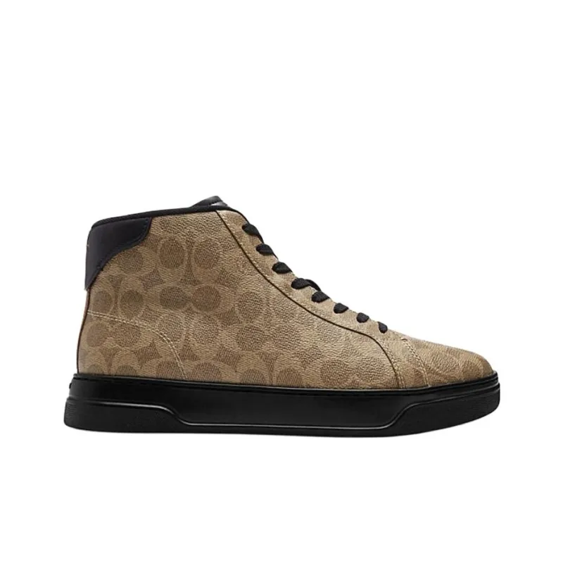COACH Highline High Top Skateboard Shoes Men's Khaki-1