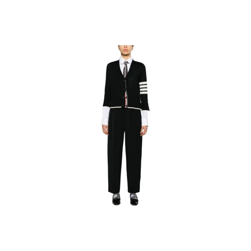 THOM BROWNE 4 Bar Button Up Cardigan-1