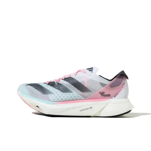 Adidas Adizero Adios Pro 3 Running Shoes Unisex Low-Top White/Dark Gray/Pink