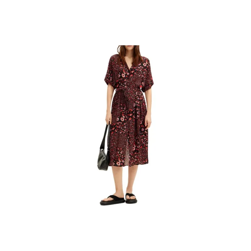 Desigual Short Sleeved Dress Women's Red-1