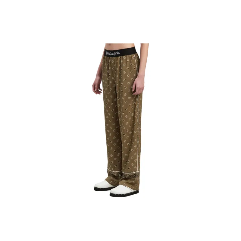 PALM ANGELS Paisley-Printed Piped-Trim Detailed Trousers-4