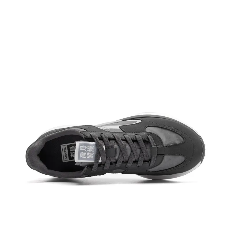 QIAODAN Non slip Wear resistant Shock Absorption Low Top Casual Shoes Men's Coal Gray-3